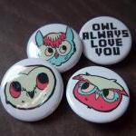 Backyard Owls 4 Button Pack..
