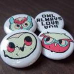 Backyard Owls 4 Button Pack..