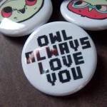 Backyard Owls 4 Button Pack..